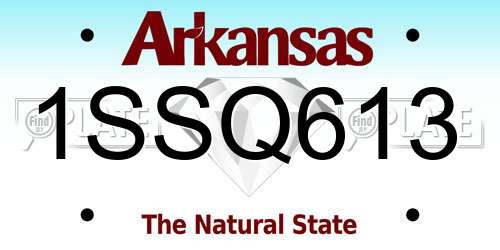 1SSQ613 Arkansas License Plate