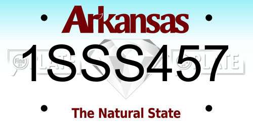 1SSS457 Arkansas License Plate