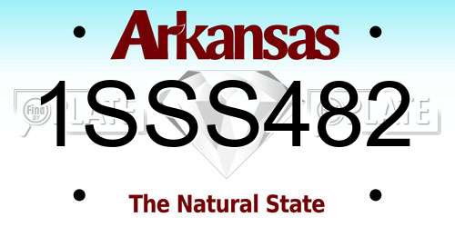 1SSS482 Arkansas License Plate