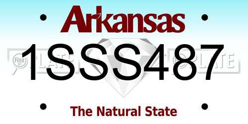 1SSS487 Arkansas License Plate