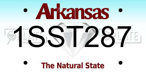 1SST287 Arkansas License Plate
