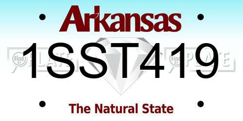 1SST419 Arkansas License Plate