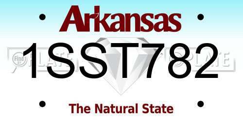 1SST782 Arkansas License Plate