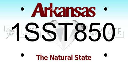 1SST850 Arkansas License Plate