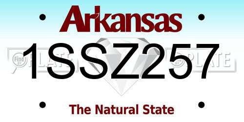 1SSZ257 Arkansas License Plate