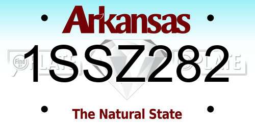 1SSZ282 Arkansas License Plate