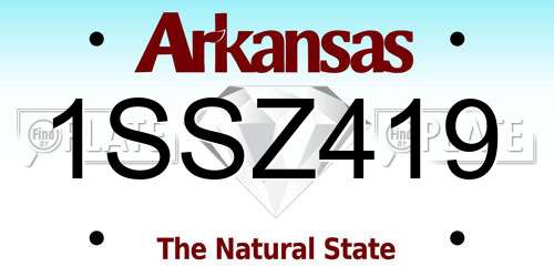 1SSZ419 Arkansas License Plate