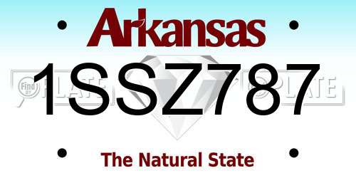 1SSZ787 Arkansas License Plate