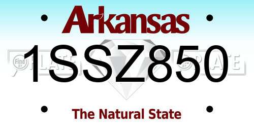 1SSZ850 Arkansas License Plate