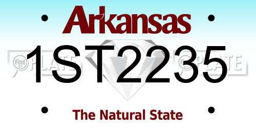 1ST2235 Arkansas License Plate