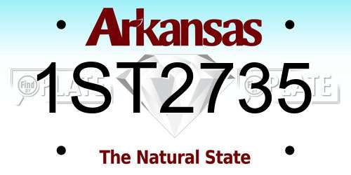 1ST2735 Arkansas License Plate