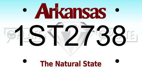 1ST2738 Arkansas License Plate