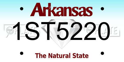 1ST5220 Arkansas License Plate