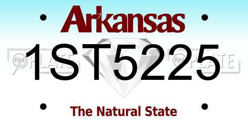 1ST5225 Arkansas License Plate