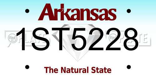 1ST5228 Arkansas License Plate