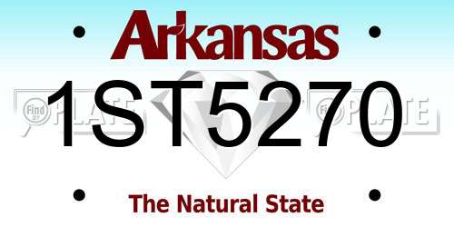 1ST5270 Arkansas License Plate
