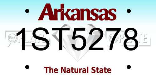 1ST5278 Arkansas License Plate