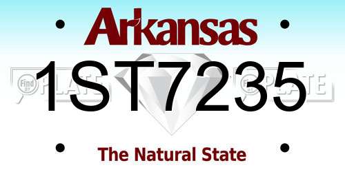 1ST7235 Arkansas License Plate