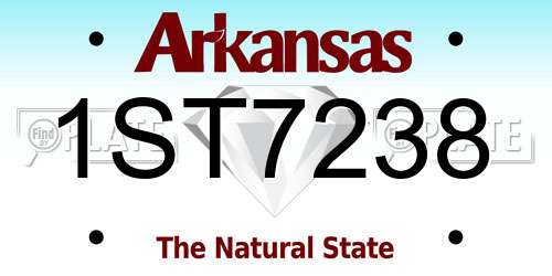 1ST7238 Arkansas License Plate