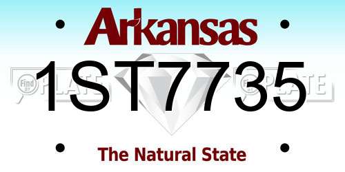 1ST7735 Arkansas License Plate