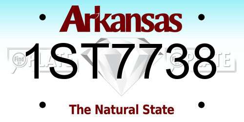 1ST7738 Arkansas License Plate