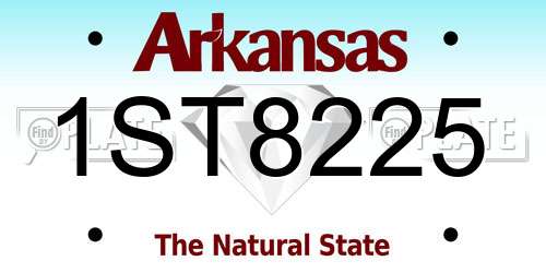 1ST8225 Arkansas License Plate