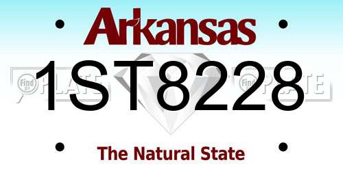 1ST8228 Arkansas License Plate