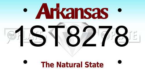 1ST8278 Arkansas License Plate