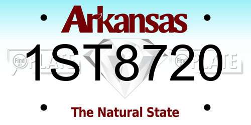 1ST8720 Arkansas License Plate