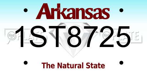 1ST8725 Arkansas License Plate