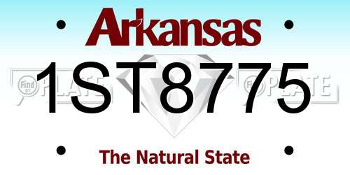 1ST8775 Arkansas License Plate
