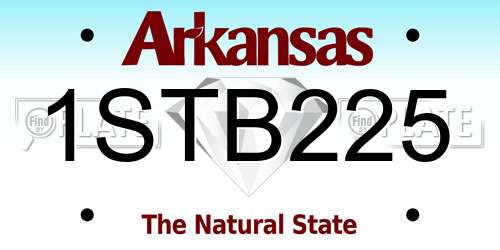 1STB225 Arkansas License Plate