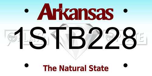 1STB228 Arkansas License Plate