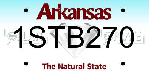 1STB270 Arkansas License Plate