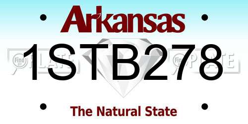 1STB278 Arkansas License Plate