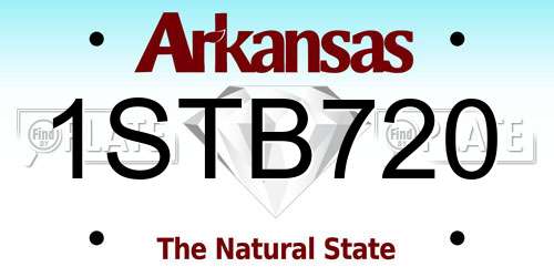 1STB720 Arkansas License Plate