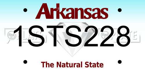 1STS228 Arkansas License Plate