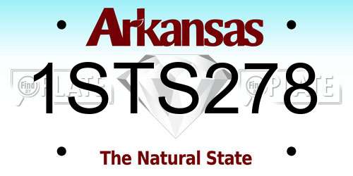 1STS278 Arkansas License Plate