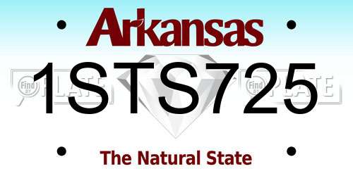 1STS725 Arkansas License Plate