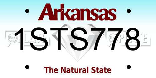 1STS778 Arkansas License Plate