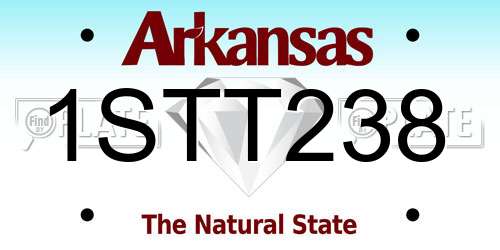 1STT238 Arkansas License Plate