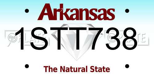 1STT738 Arkansas License Plate
