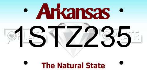 1STZ235 Arkansas License Plate