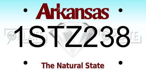 1STZ238 Arkansas License Plate