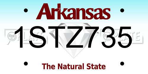 1STZ735 Arkansas License Plate