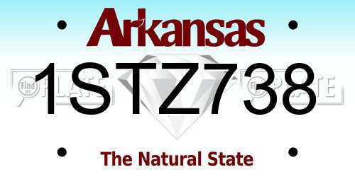 1STZ738 Arkansas License Plate