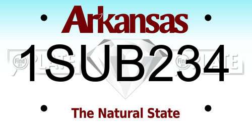 1SUB234 Arkansas License Plate