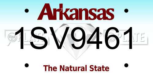 1SV9461 Arkansas License Plate