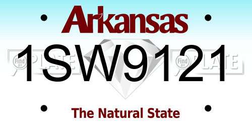1SW9121 Arkansas License Plate