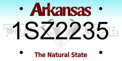 1SZ2235 Arkansas License Plate